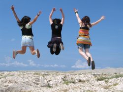 women jumping